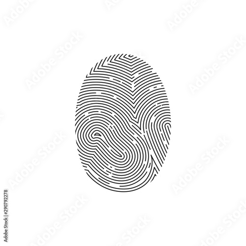 Fingerprint or thumbprint circle icon