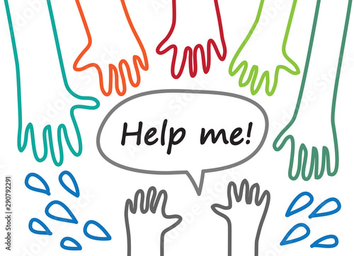 Wallpaper Mural Child hand lines symboll rescue help support Torontodigital.ca