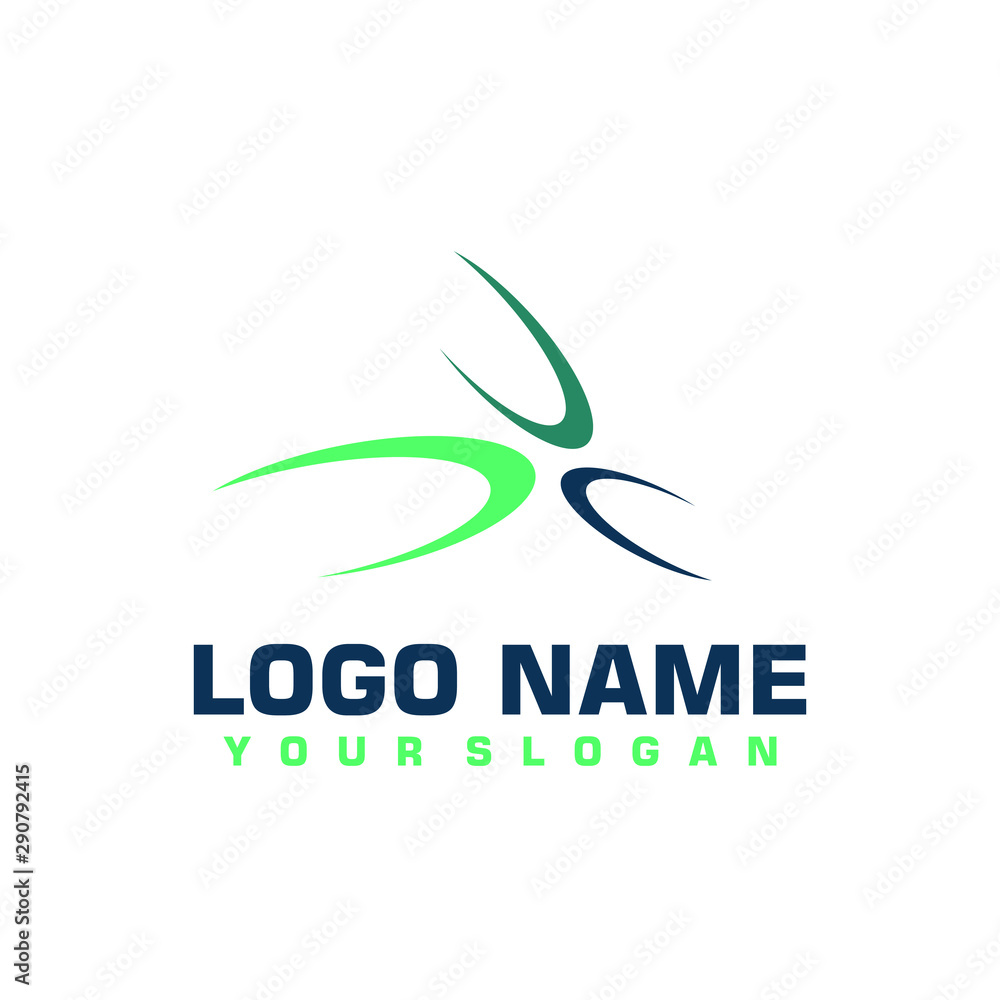 Obraz premium Elegant minimalist blue vector logo