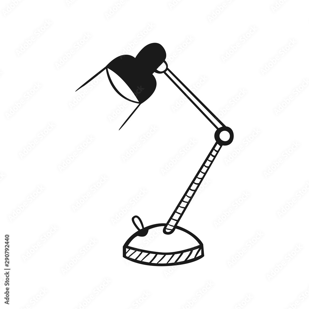 Hand drawn Table Lamp isolated on a white. Sketch. Vector illustration. Hand drawn Table Lamp isolated on a white. Sketch. Vector illustration.