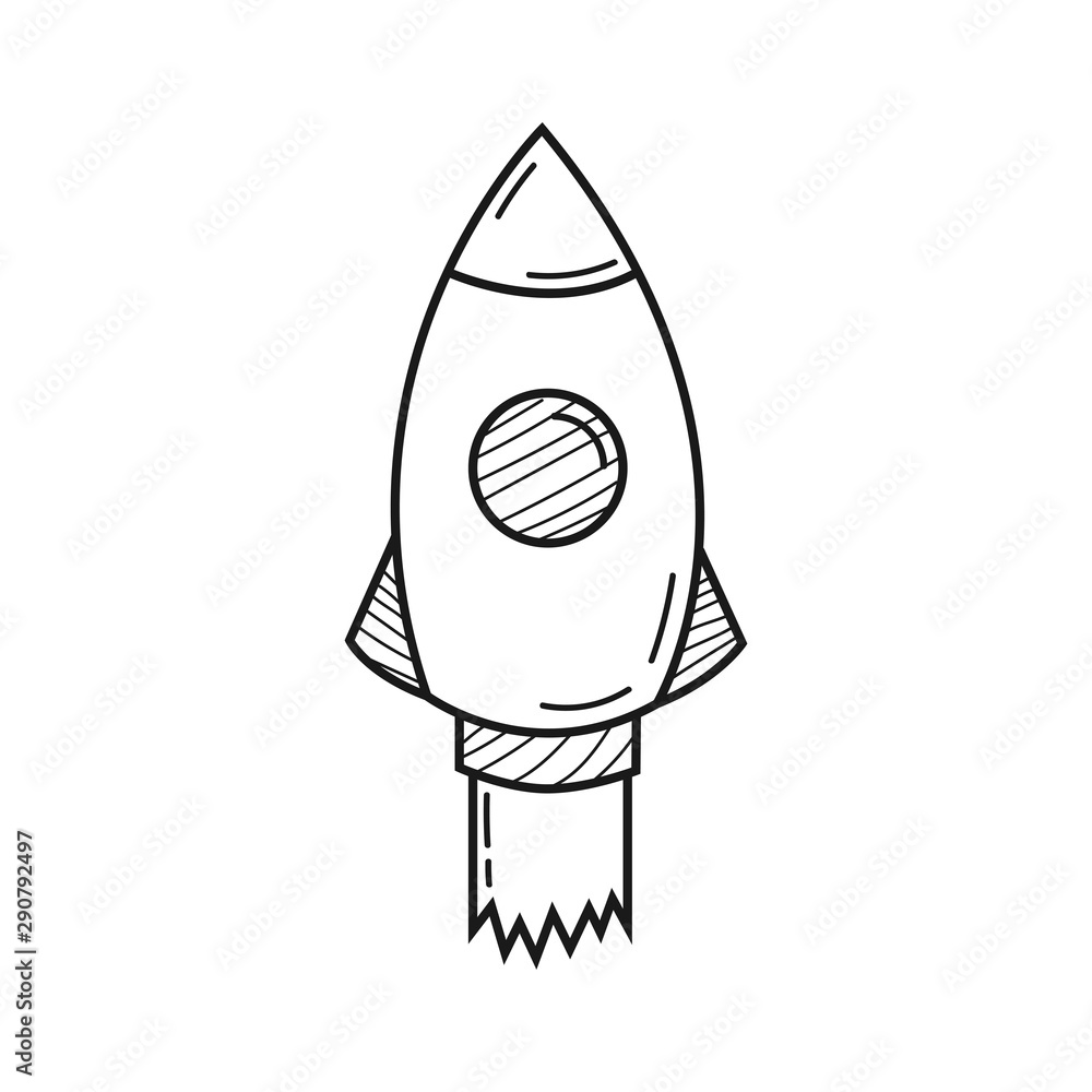 Hand drawn Rocket isolated on a white. Sketch. Vector illustration. Hand drawn Rocket isolated on a white. Sketch. Vector illustration.
