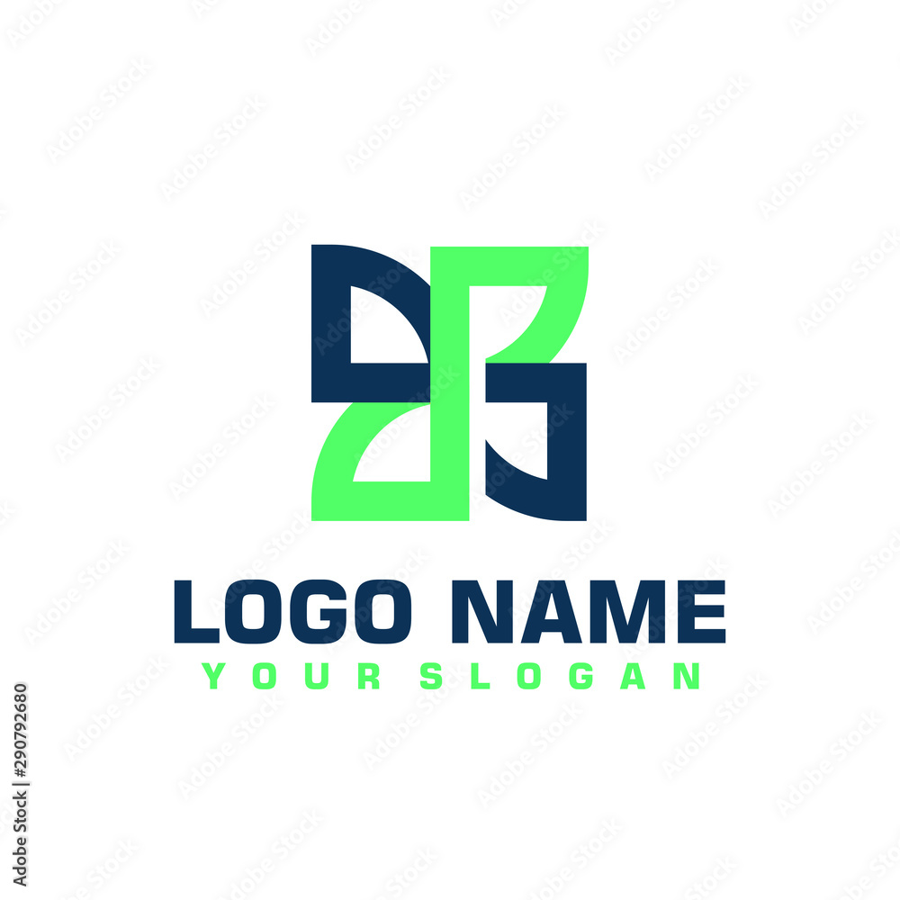 Elegant minimalist blue vector logo Elegant minimalist blue vector logo