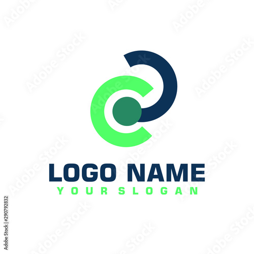 Elegant minimalist blue vector logo
