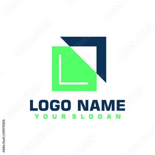 Elegant minimalist blue vector logo
