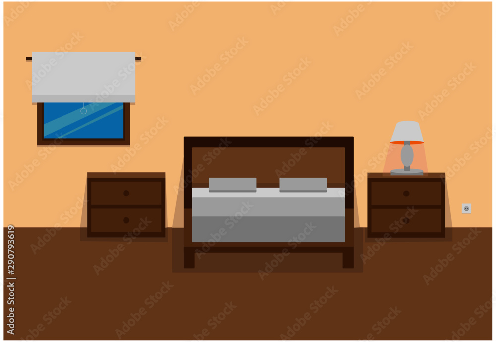 Background bedroom illustration flat design vector Y Background bedroom illustration flat design vector Y