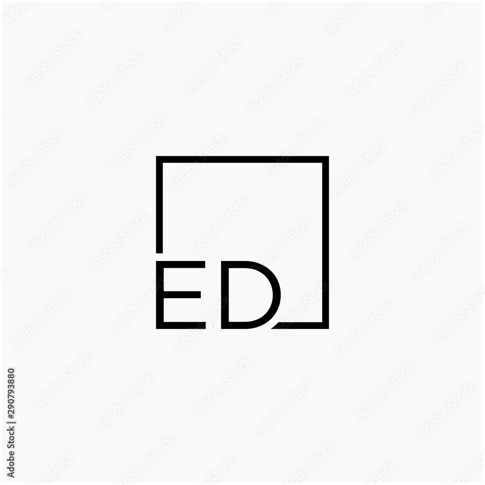 Letter ED Logo design with square frame line art. business consulting concept. studio,room,group icon. Suitable for business, consulting group company. - vector Letter ED Logo design with square frame line art. business consulting concept. studio,room,group icon. Suitable for business, consulting group company. - vector