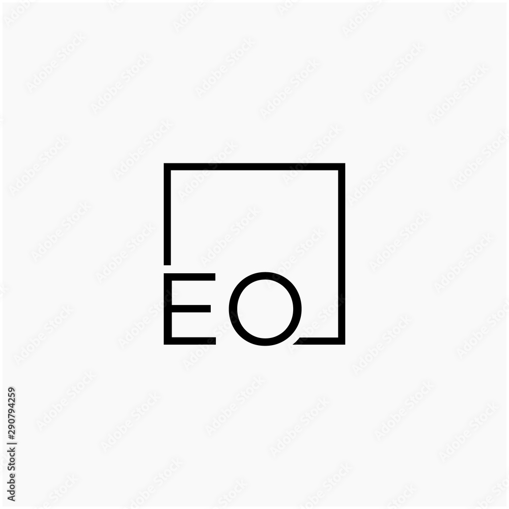 Letter EO Logo design with square frame line art. business consulting concept. studio,room,group icon. Suitable for business, consulting group company. - vector Letter EO Logo design with square frame line art. business consulting concept. studio,room,group icon. Suitable for business, consulting group company. - vector
