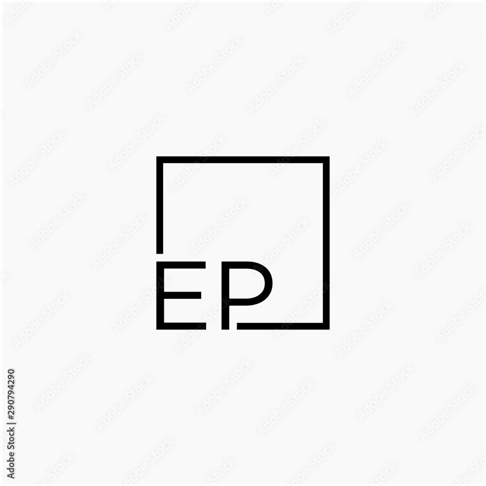 Letter EP Logo design with square frame line art. business consulting concept. studio,room,group icon. Suitable for business, consulting group company. - vector Letter EP Logo design with square frame line art. business consulting concept. studio,room,group icon. Suitable for business, consulting group company. - vector
