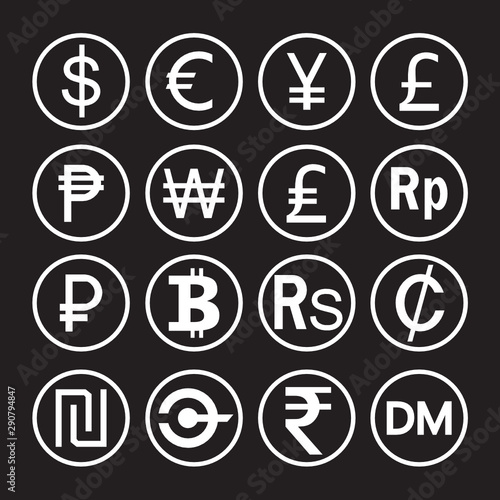 currency icon set