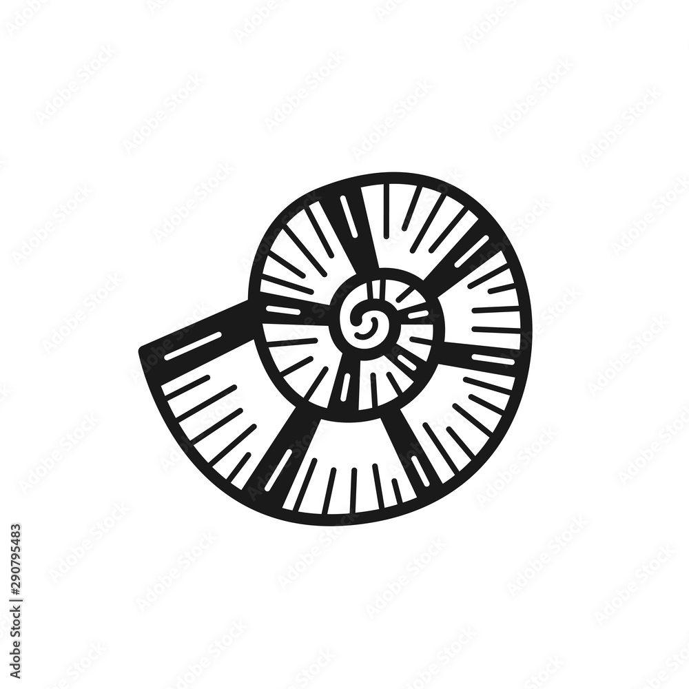 Hand drawn Spiral Shell isolated on a white Hand drawn Spiral Shell isolated on a white