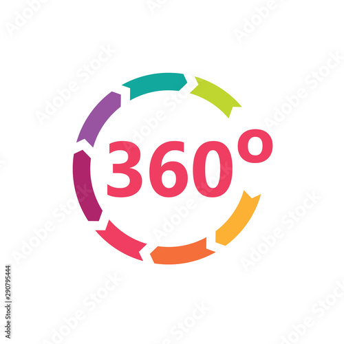 colorful angle 360 degrees icon- vector illustration
