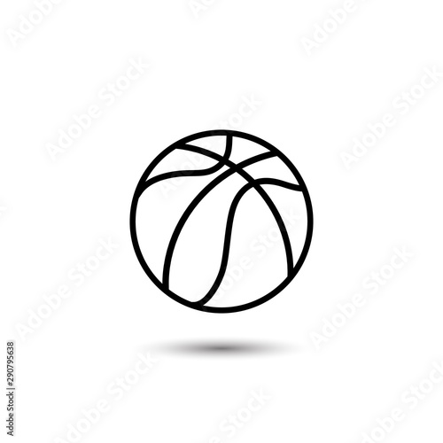 Basketball icon on white. Vector
