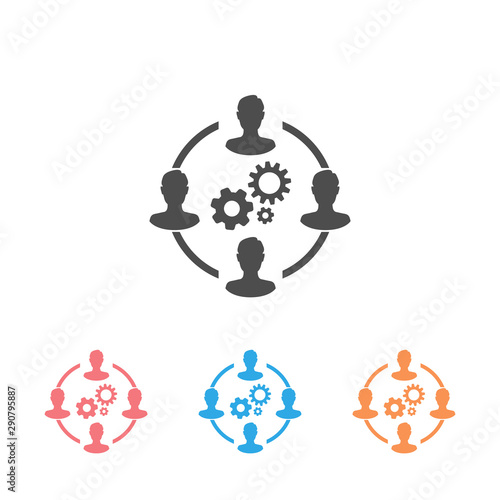 Business collaborate icon set vector