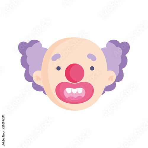 clown face icon trick or treat happy halloween