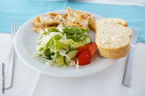 plate in a fast food restaurant full food