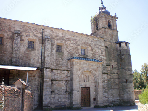 Side Facade of the Abbey of Carracedo Monastery dated in the 10th century in Carracedelo in Leon. August 7, 2011. Leon, Castilla Leon, Spain Europe. Travel Tourism Street Photography photo