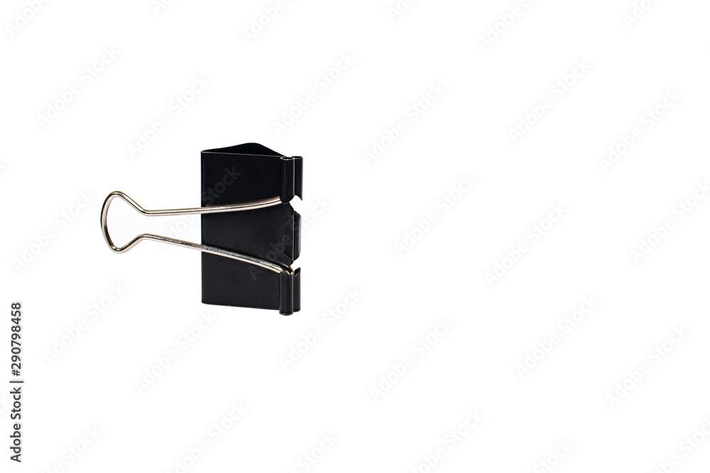 Black binder paper clip isolated on white background with clipping path Black binder paper clip isolated on white background with clipping path