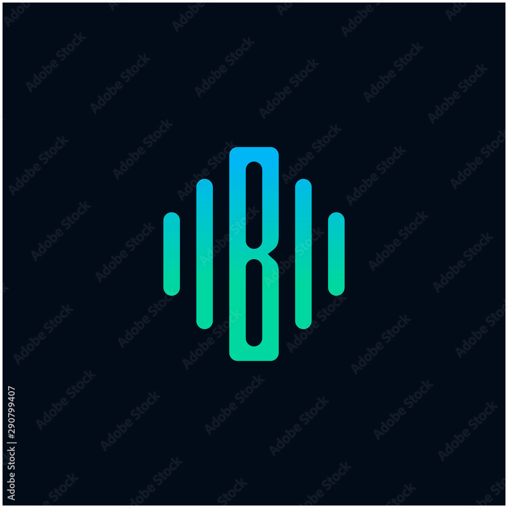 letter B abstract for information technology and digital. minimalist sound music equalizer, Bass, DJ icon. audio logotype Unique and simple element. -vector letter B abstract for information technology and digital. minimalist sound music equalizer, Bass, DJ icon. audio logotype Unique and simple element. -vector