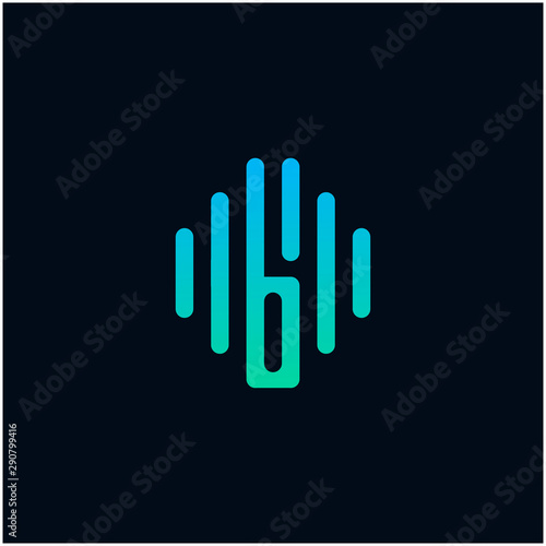 letter B abstract for information technology and digital. minimalist sound music equalizer, Bass, DJ icon. audio logotype Unique and simple element. -vector
