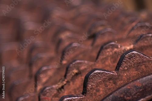 Rusty old roller farm equipment