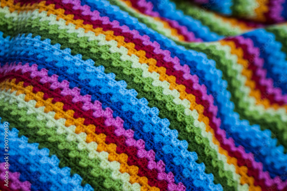 Grandma's Crochet Colored Blanket Detail