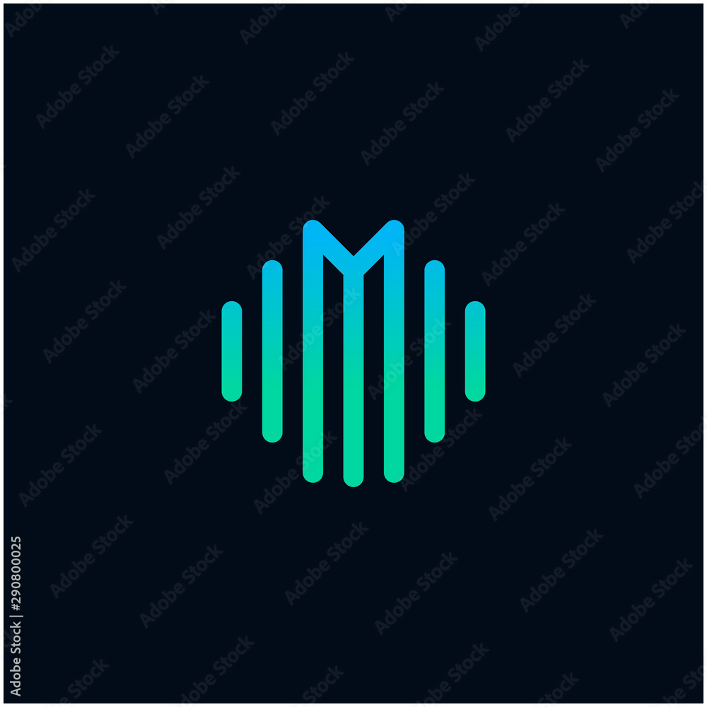 letter M abstract for information technology and digital. minimalist sound music equalizer, Bass, DJ icon. audio logotype Unique and simple element. -vector letter M abstract for information technology and digital. minimalist sound music equalizer, Bass, DJ icon. audio logotype Unique and simple element. -vector