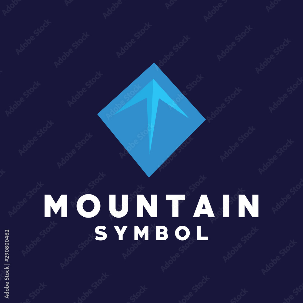 Naklejka premium Mountain Logo Design. Modern Geometric Hill Icon. Shape Emblem Symbol. Logo Inspiration For Business And Company.