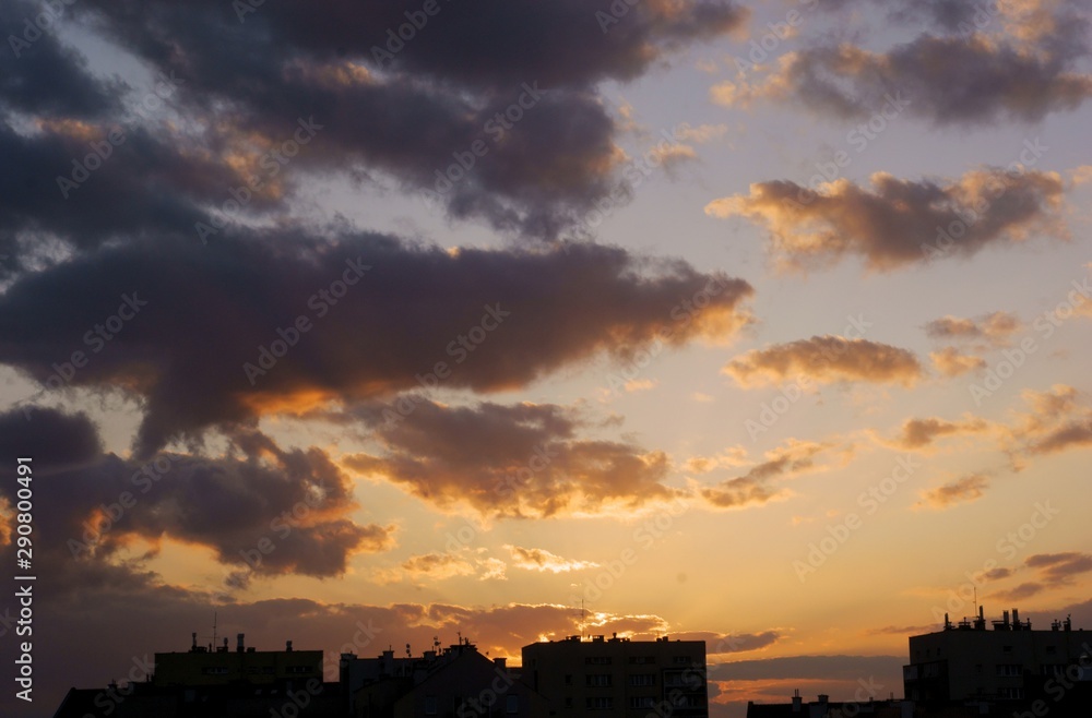 picturesque landscape of sky,clouds and sunset