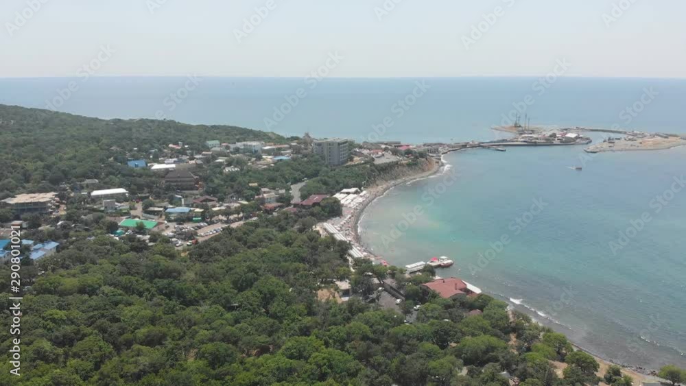 top view of the bay on the sea. Aerial shot top view of the bay on the sea. Aerial shot