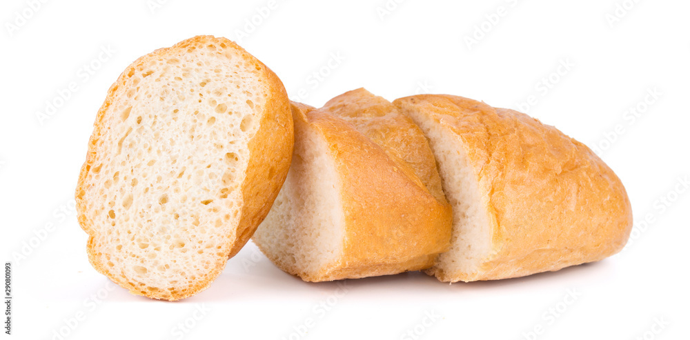 Slices of tasty bread isolated on white background Slices of tasty bread isolated on white background