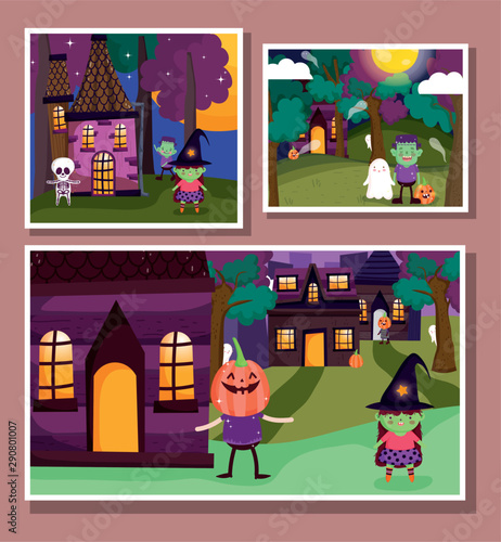 frame photos celebration trick or treat - happy halloween