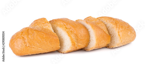 Slices of tasty bread isolated on white background