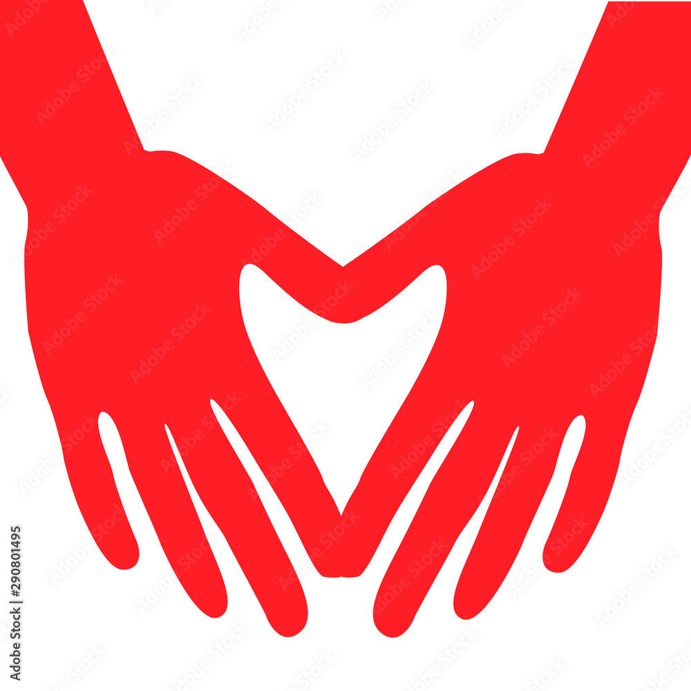 Hands making a heart symbol icon. Vector illustration Hands making a heart symbol icon. Vector illustration