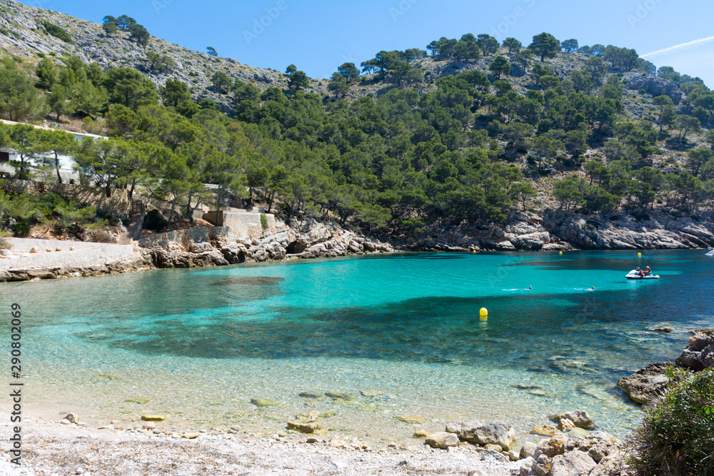 beach in the Bay of Cala Murta on the island of Mallorca