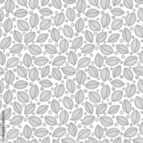 Graphic leaves seamless pattern. © photo-nuke