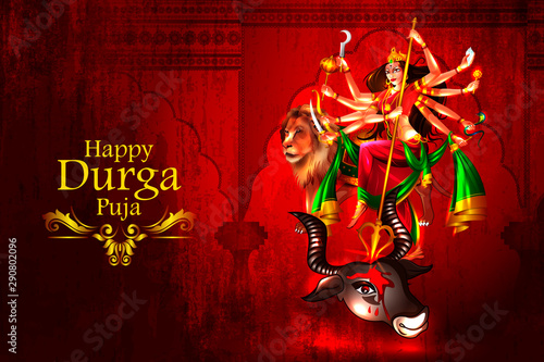 easy to edit vector illustration of Happy Durga Puja India festival holiday background