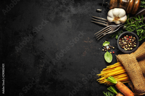 Fototapeta Naklejka Na Ścianę i Meble -  Italian food background with ingredients