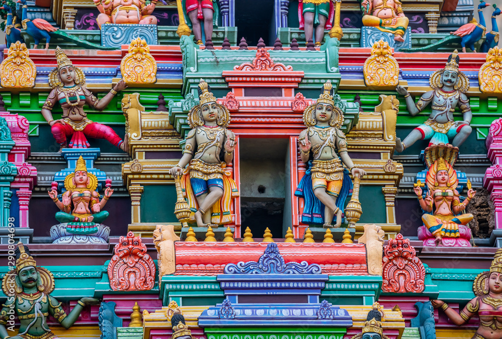 Beautiful statues in a Hindu temple Beautiful statues in a Hindu temple