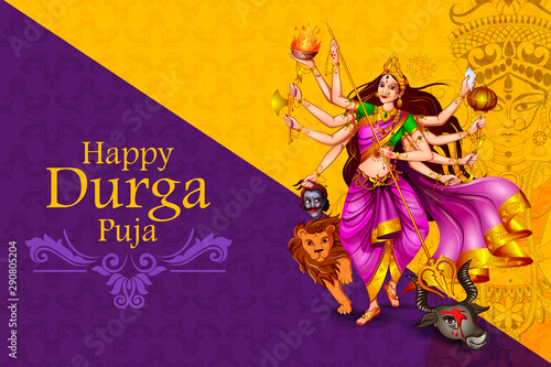easy to edit vector illustration of Happy Durga Puja India festival holiday background