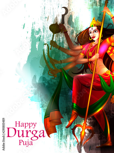 easy to edit vector illustration of Happy Durga Puja India festival holiday background