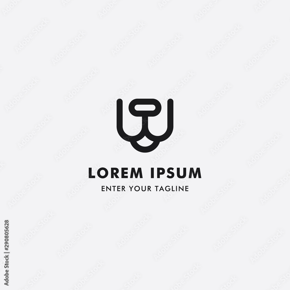 Obraz premium Logo Abstract animal mouth, Simple design.