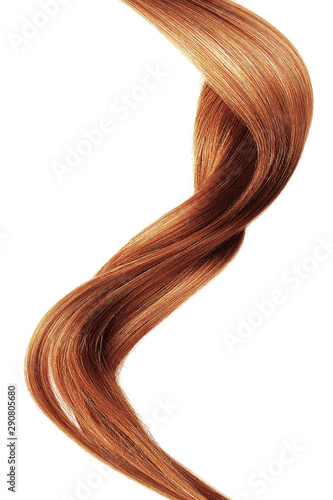 Henna shiny hair wave, isolated over white