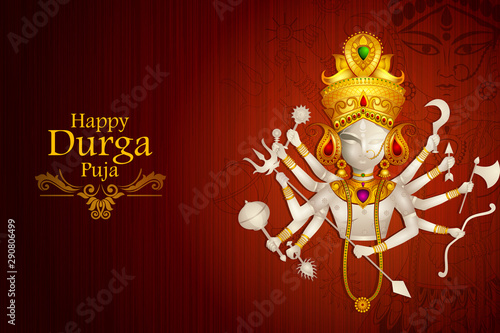 easy to edit vector illustration of Happy Durga Puja India festival holiday background