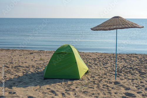 Camping tent on coast