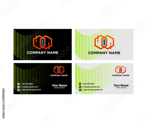 Set of business cards. You can edit the cards by adding your name and company name