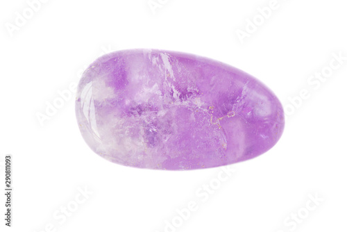 Fotografie Natural amethyst pebble on white