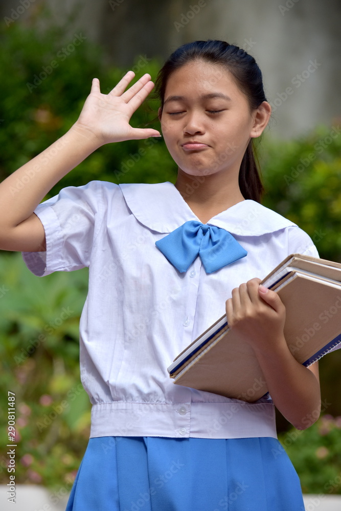 Student Teenager School Girl Making Funny Faces Student Teenager School Girl Making Funny Faces