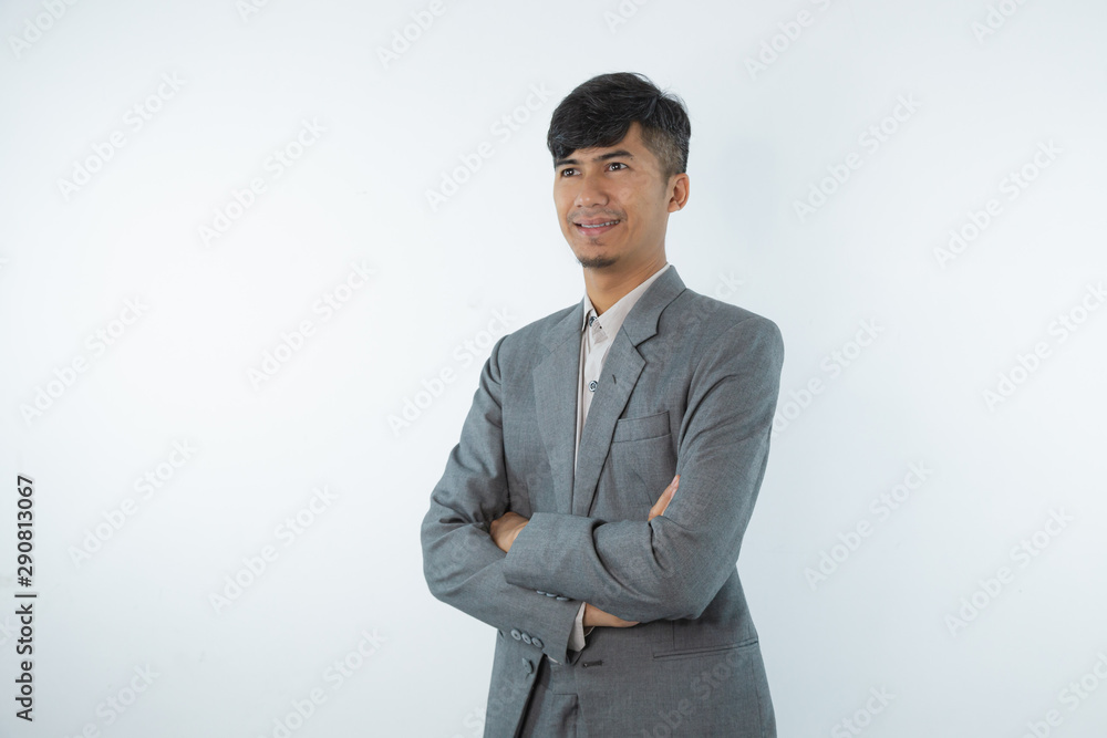 Handsome business asian man on white isolated background. Handsome business asian man on white isolated background.