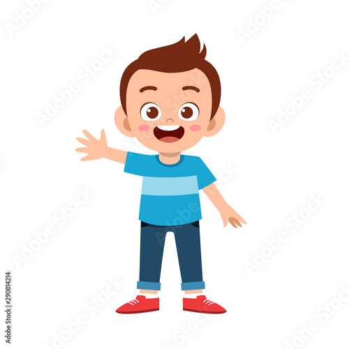 cute kid teen boy show facial expression