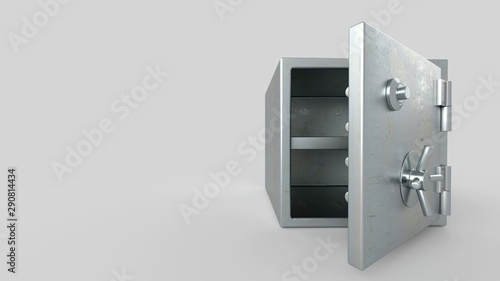 Security Metal Safe With Empty Space Inside - 3D Illustration